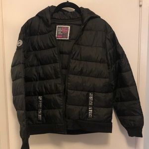 Justice Black Puffy Jacket Girls Size 18/20